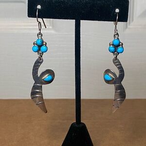 Sterling Silver And Turquoise Dangle Earrings